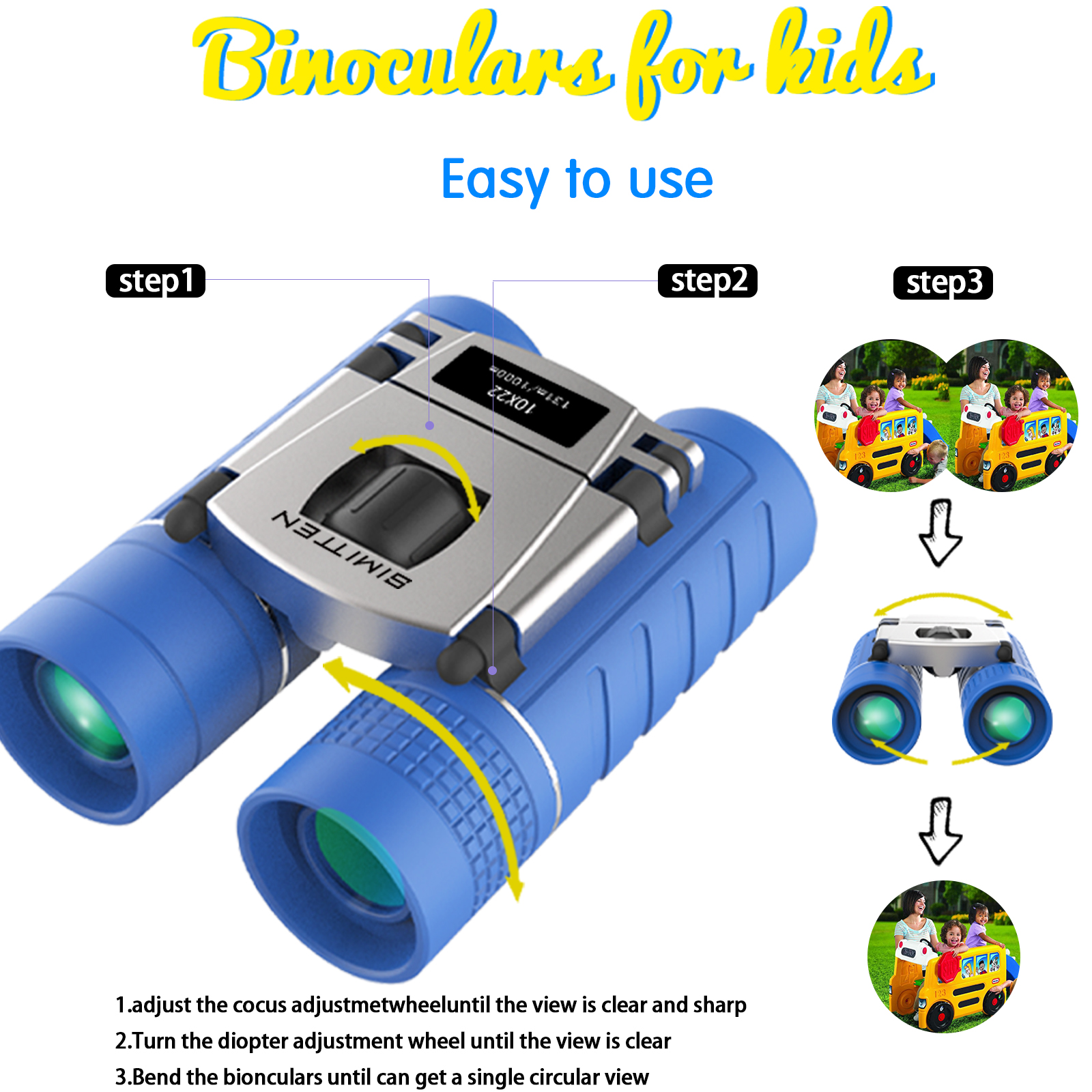 Compact Shock-Proof 10x Magnification Binoculars 7