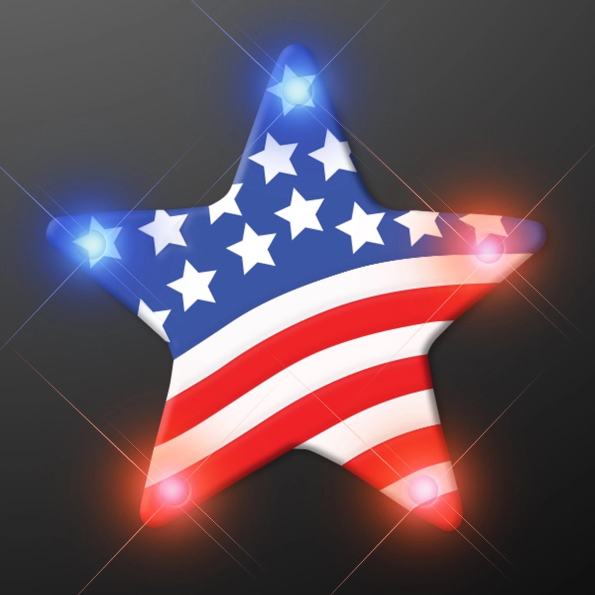USA American Flag Star Flashing Pin 3