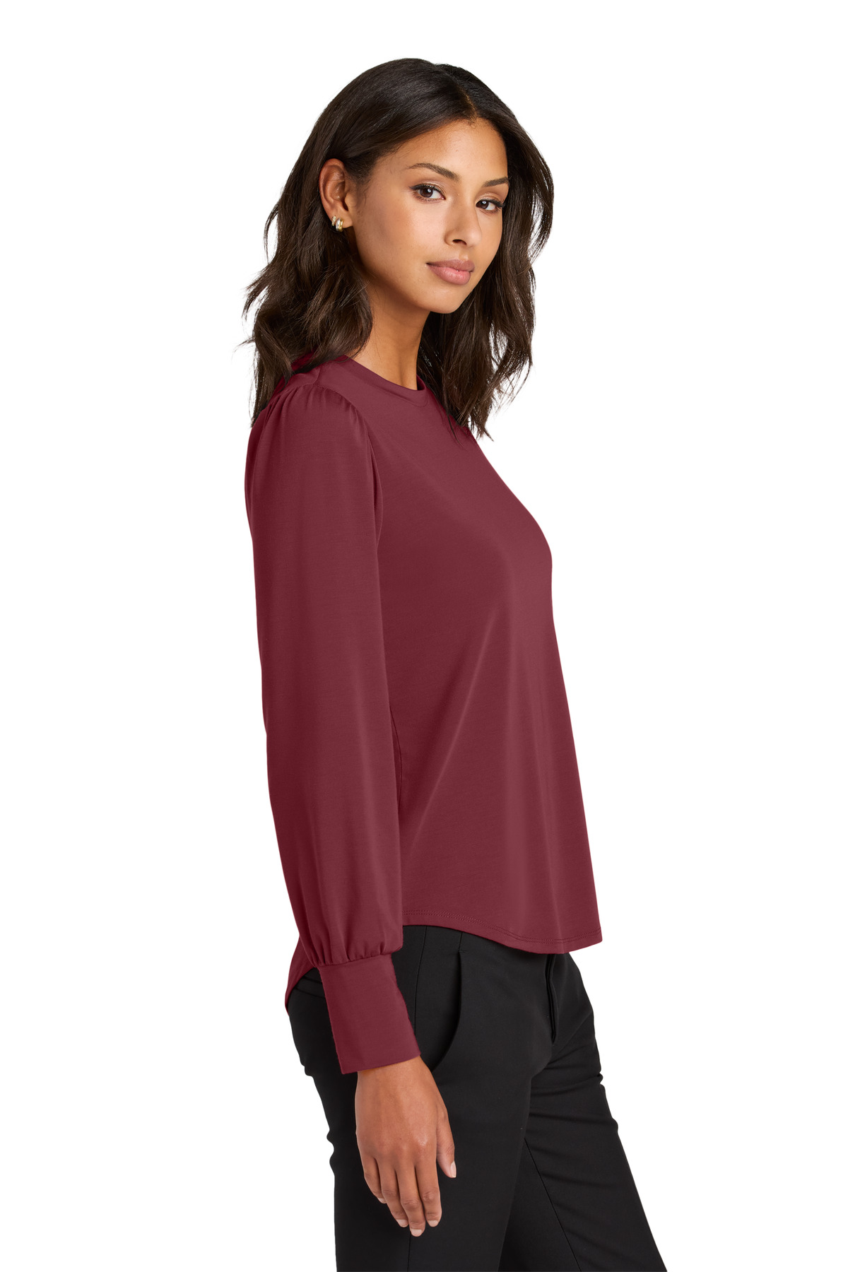 Mercer+Mettle Women's Stretch Jersey Long Sleeve Blouson Top MM1019 43