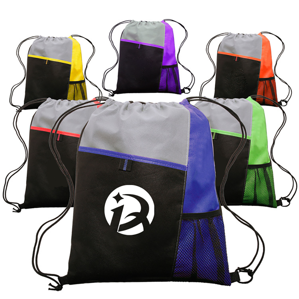 Slant Pocket Drawstring Sports Backpack 2