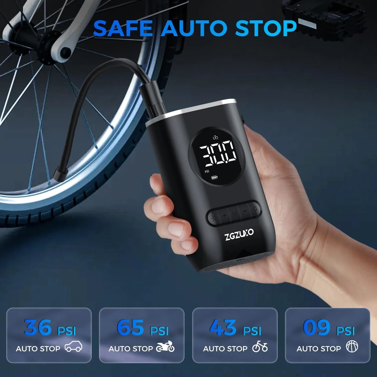 Electric Tire Pump for Car Motorcycle Bicycle Ball 5