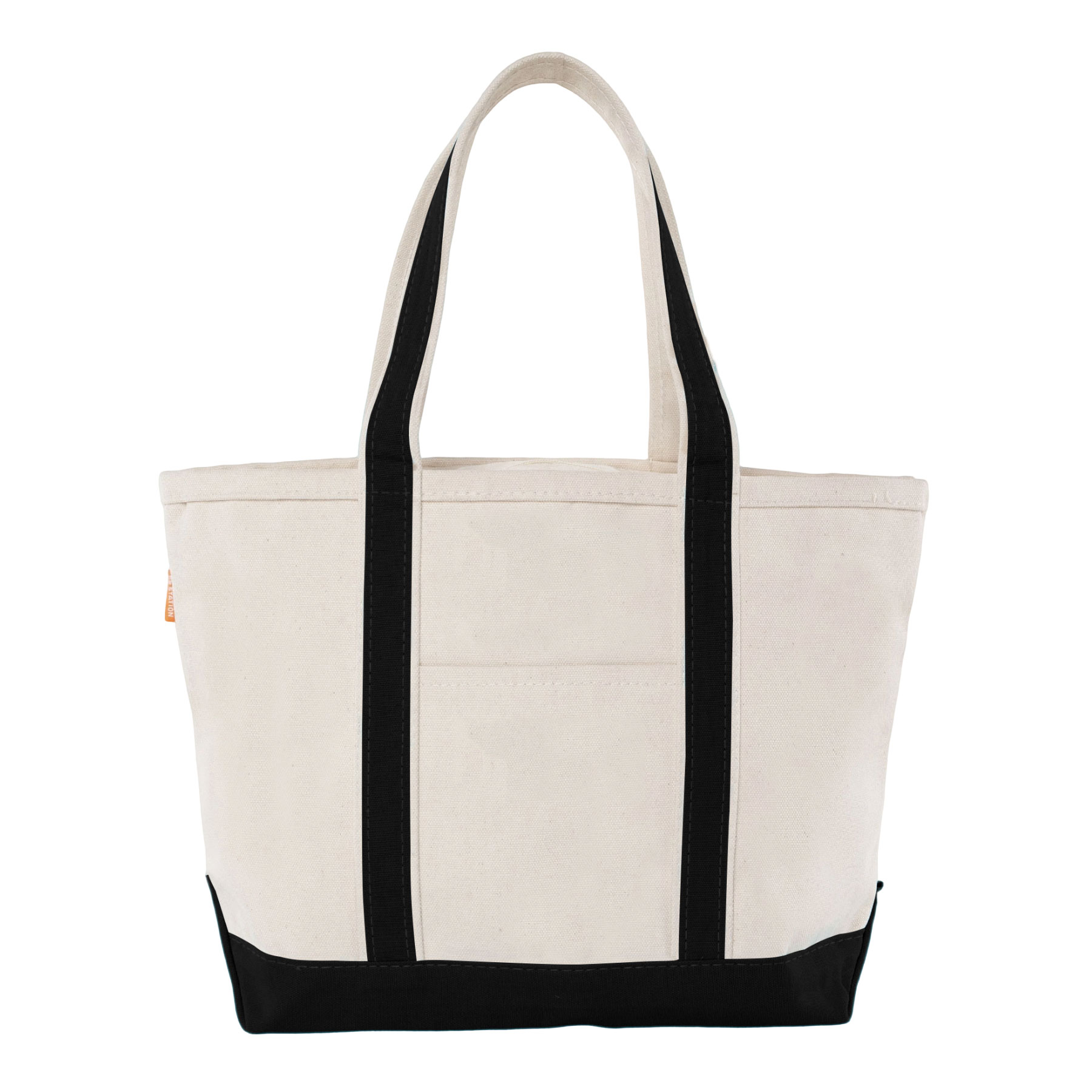 Reusable 120Z Two Tone Canvas Tote Bag With Front Pocket (16.5'' x 13'' x 3.85'') 3