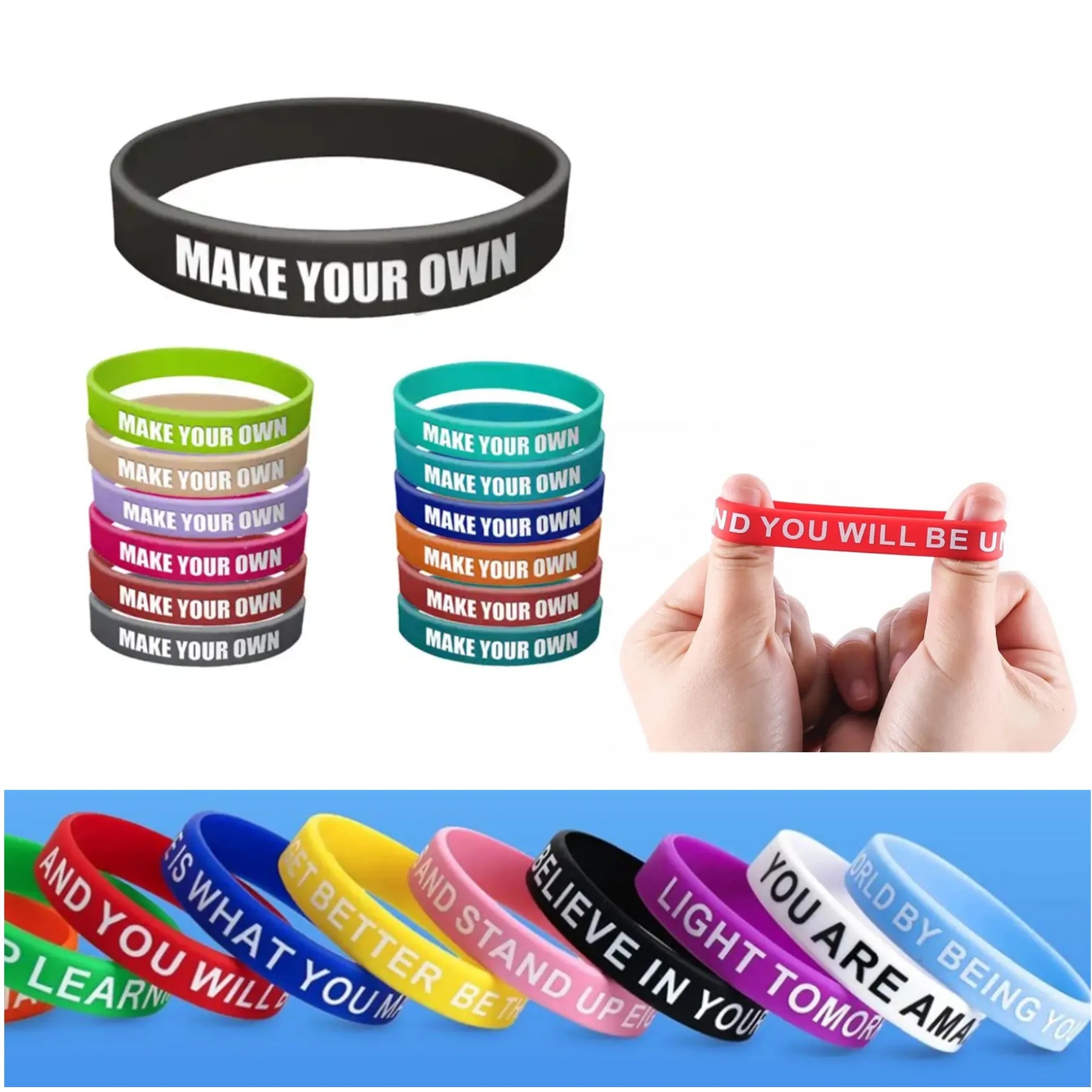 Screen Printed Silicone Bracelet Wristband 2