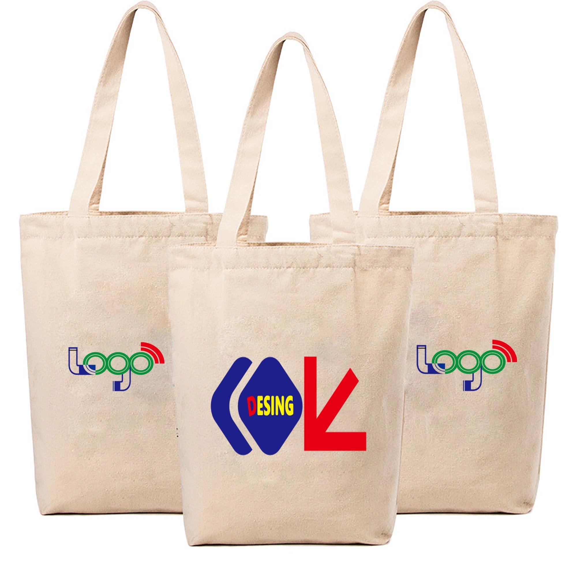 Canvas Tote Bags Wirh Long Handles, custom tote bag with logo imprint 2