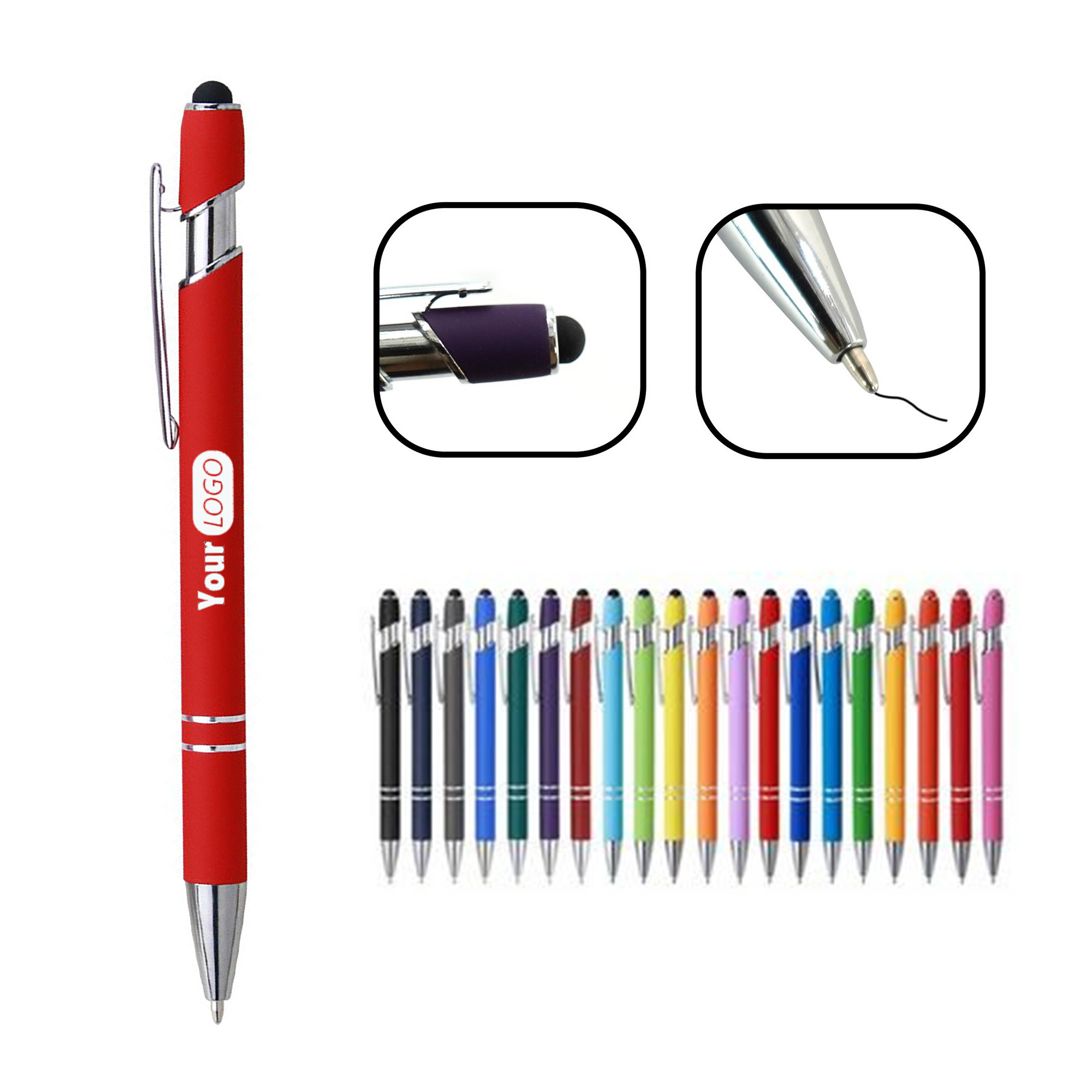 Metal Ballpoint Pen With Stylus 6
