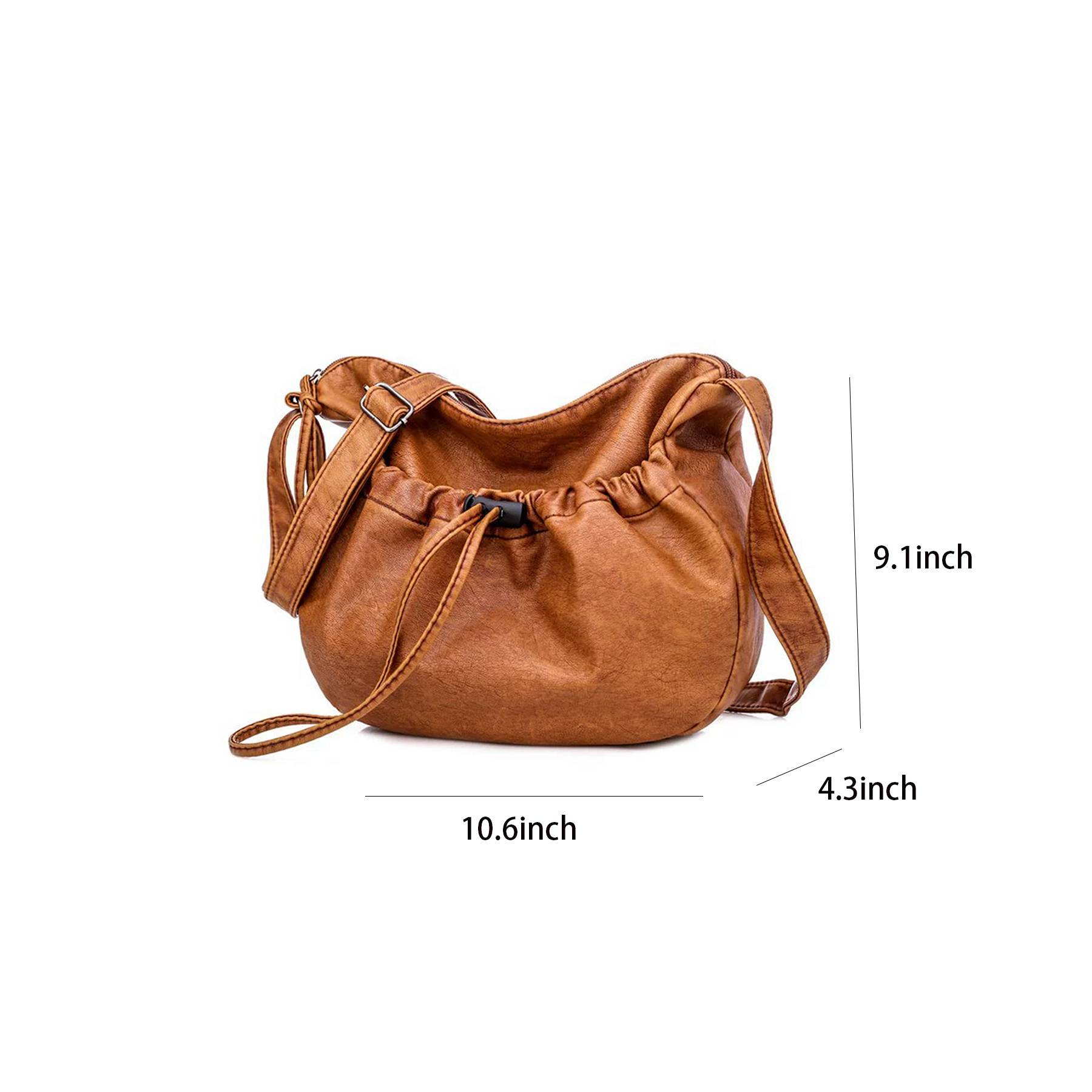 PU Leather Crossbody Drawstring Bags for women 6