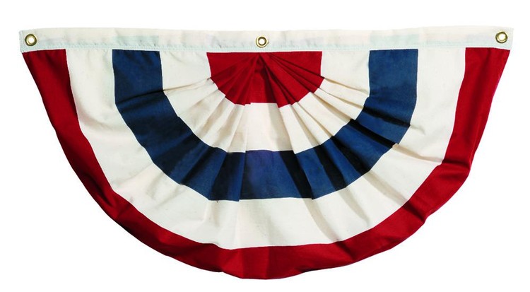 Pleated Full Fan without Stars - 4' x 8' - Nylon 2