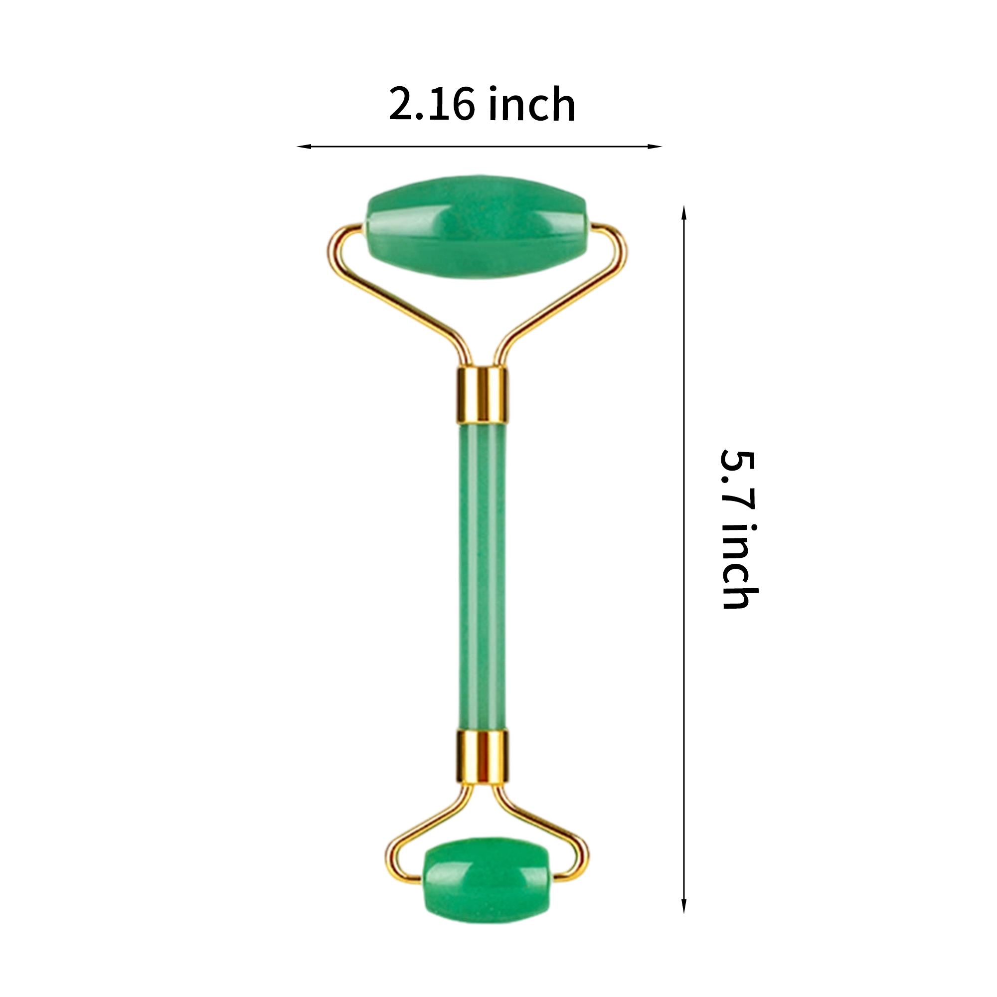 Dual Head Jade Face Roller 5.7" x 2.16" 6