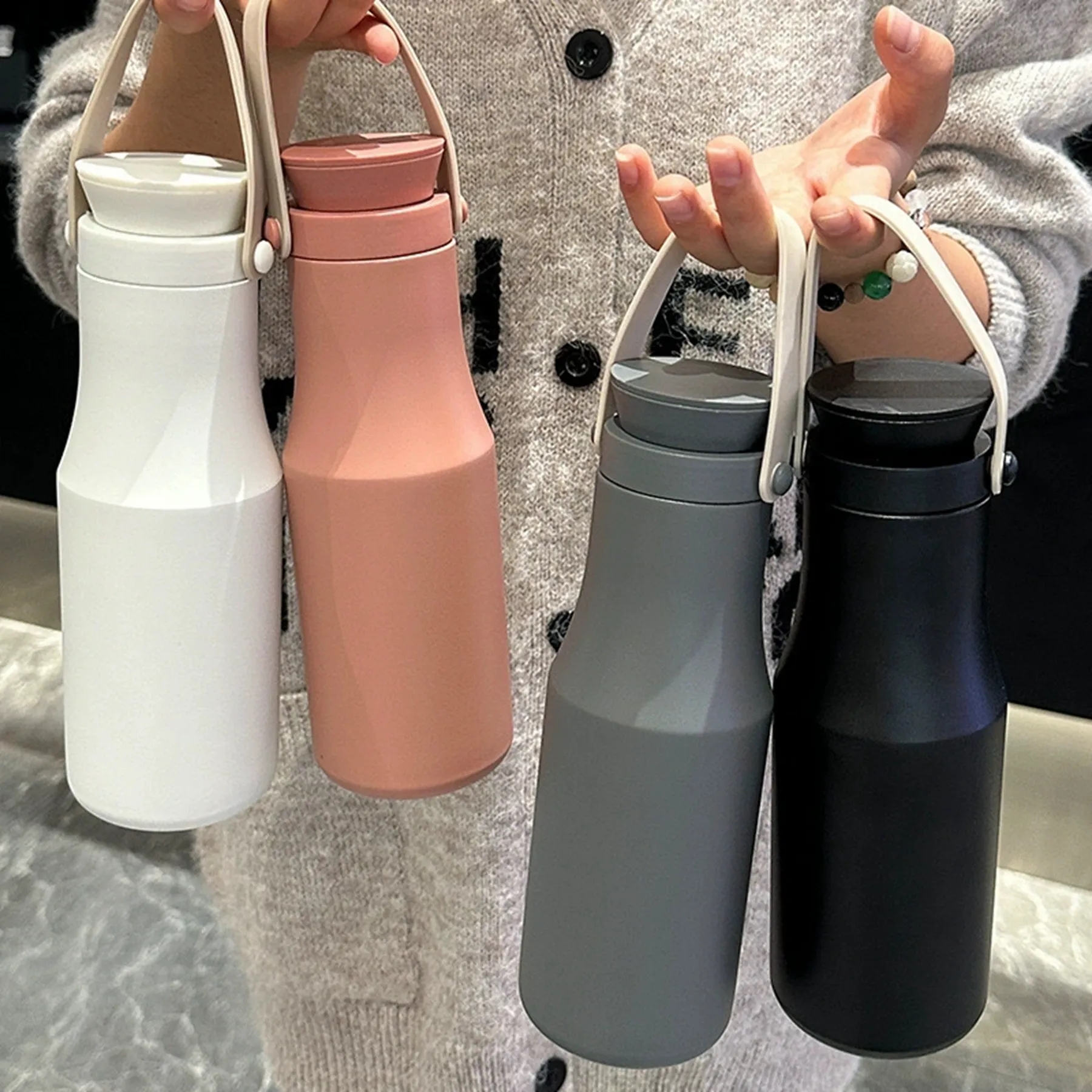 16 Oz. Stainless Steel Vacuum Water Bottle with Handle 4