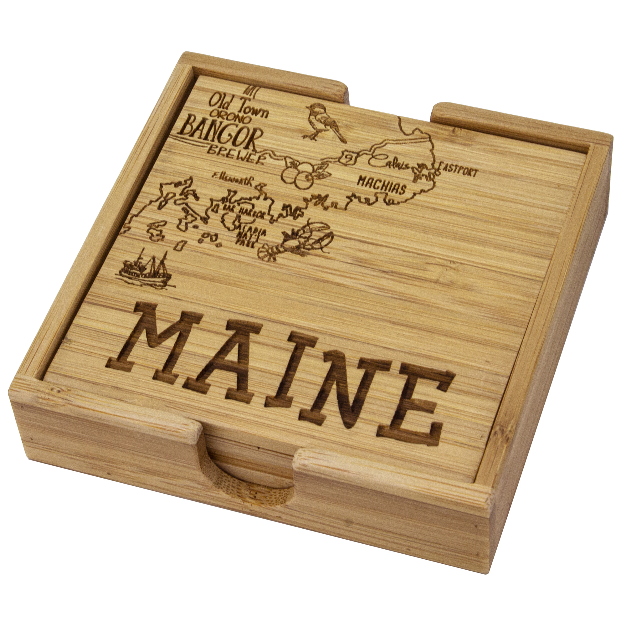 Maine Puzzle Coaster Set 8