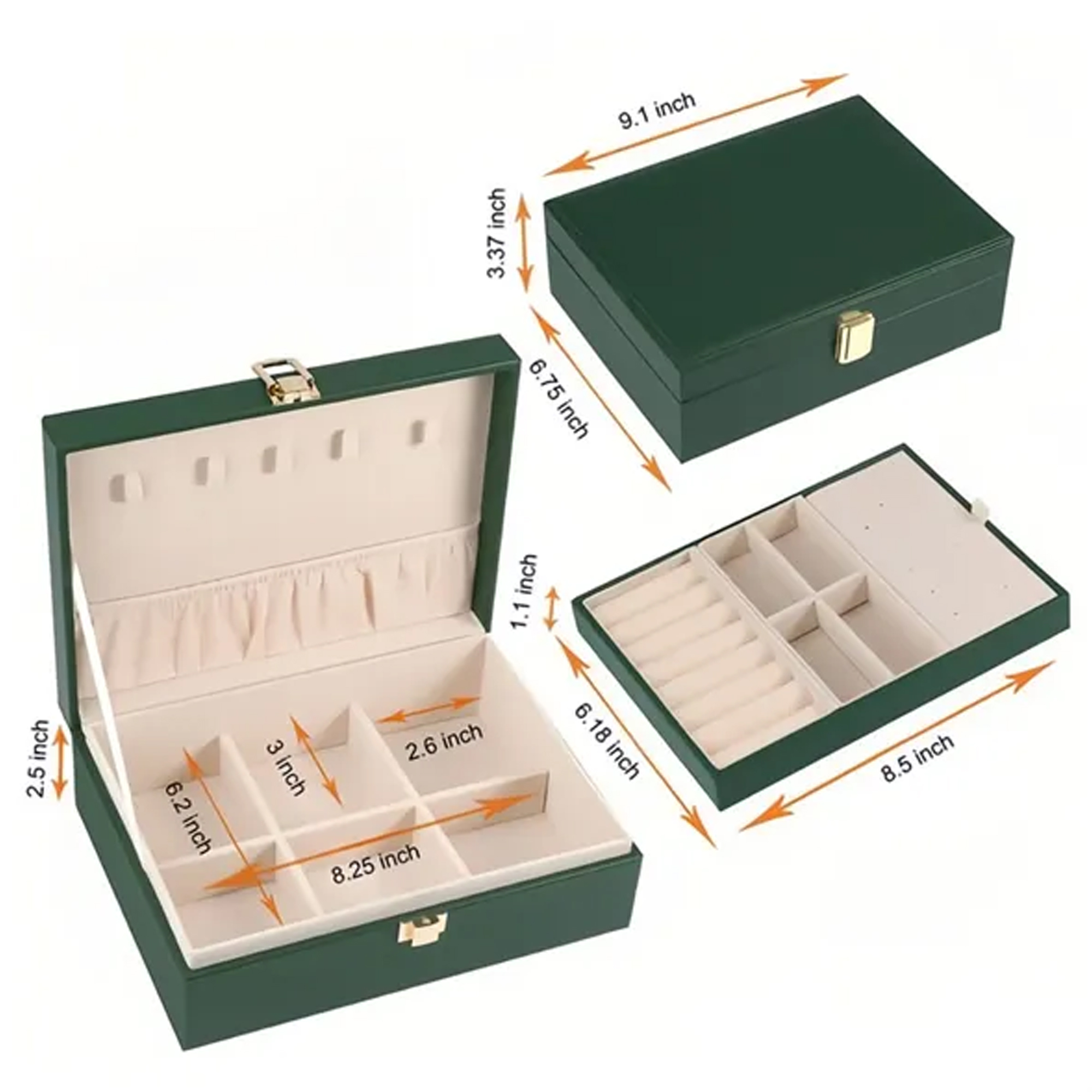 Double-Layer Jewelry Organizer Box ?C Elegant & Compact 6
