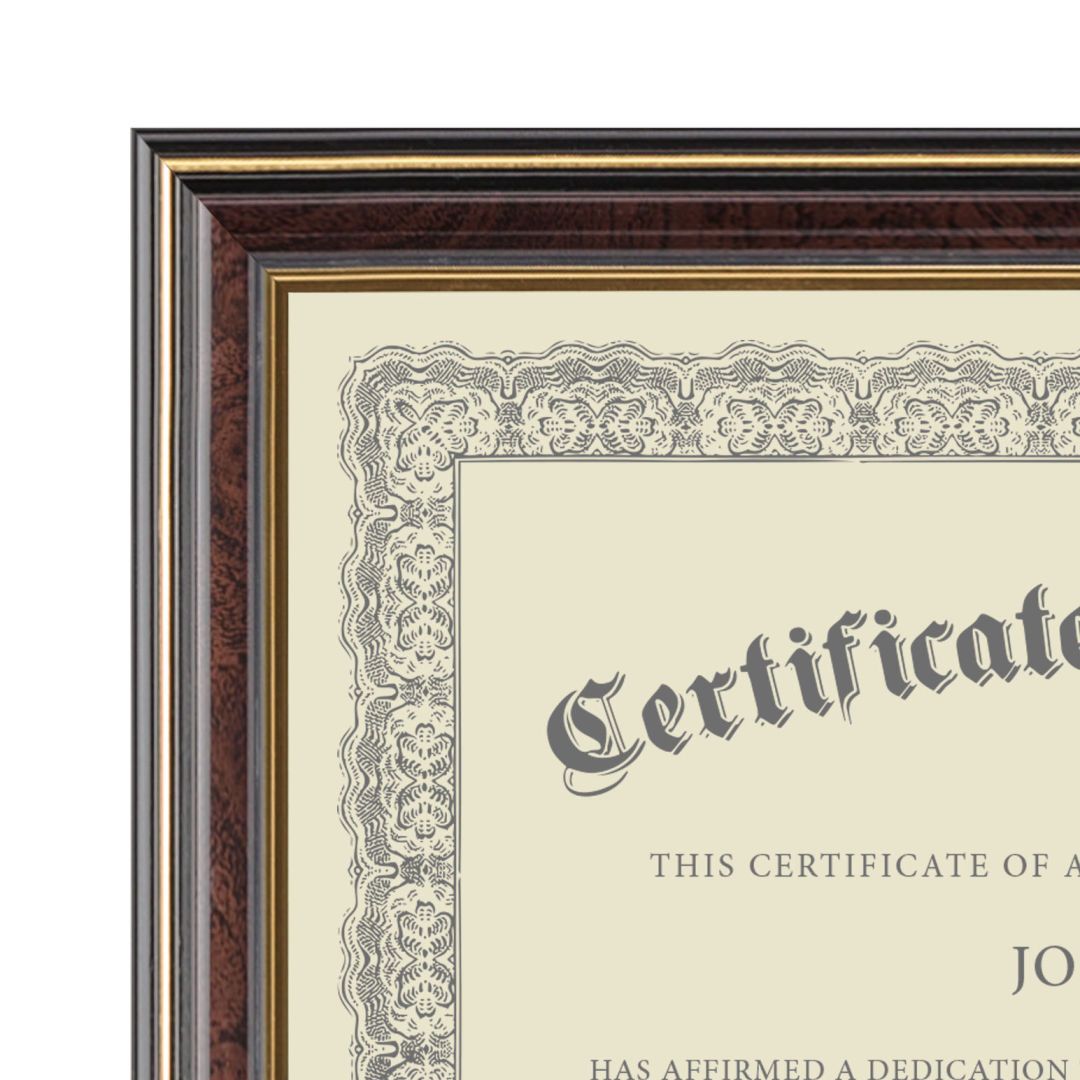 Ellison Certificate Frame - Black/Gold 6