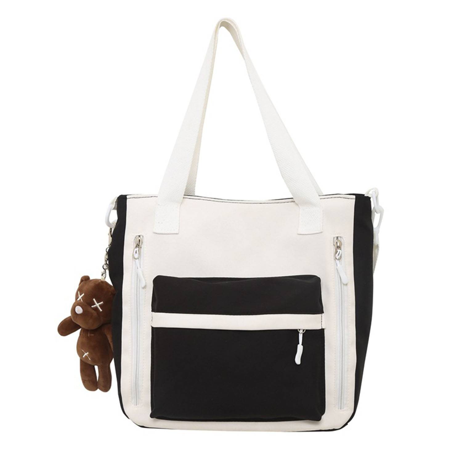 Large Capacity Canvas Contrasting Colors Tote Bag, custom tote bag with logo imprint 9