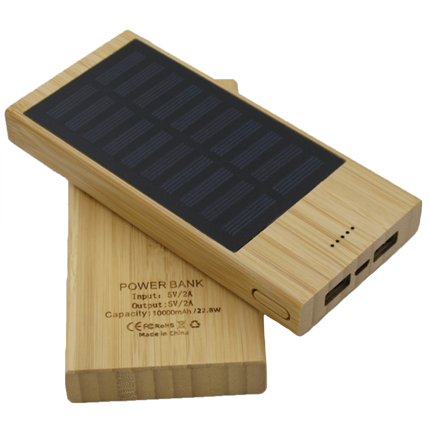 8,000 mAh Bamboo Solar Power Bank 1