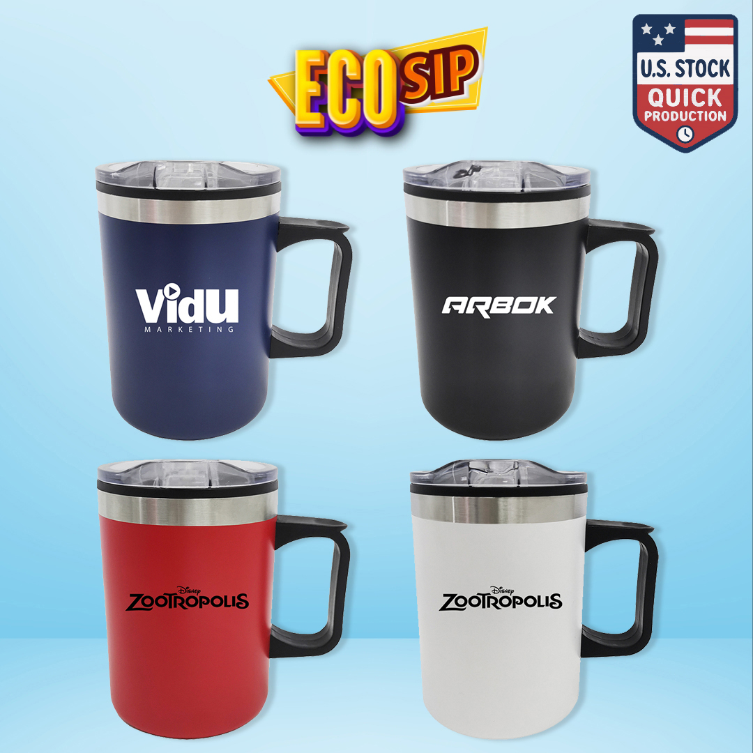 EcoSip 14oz Double Wall Camping Mug With Handle 6