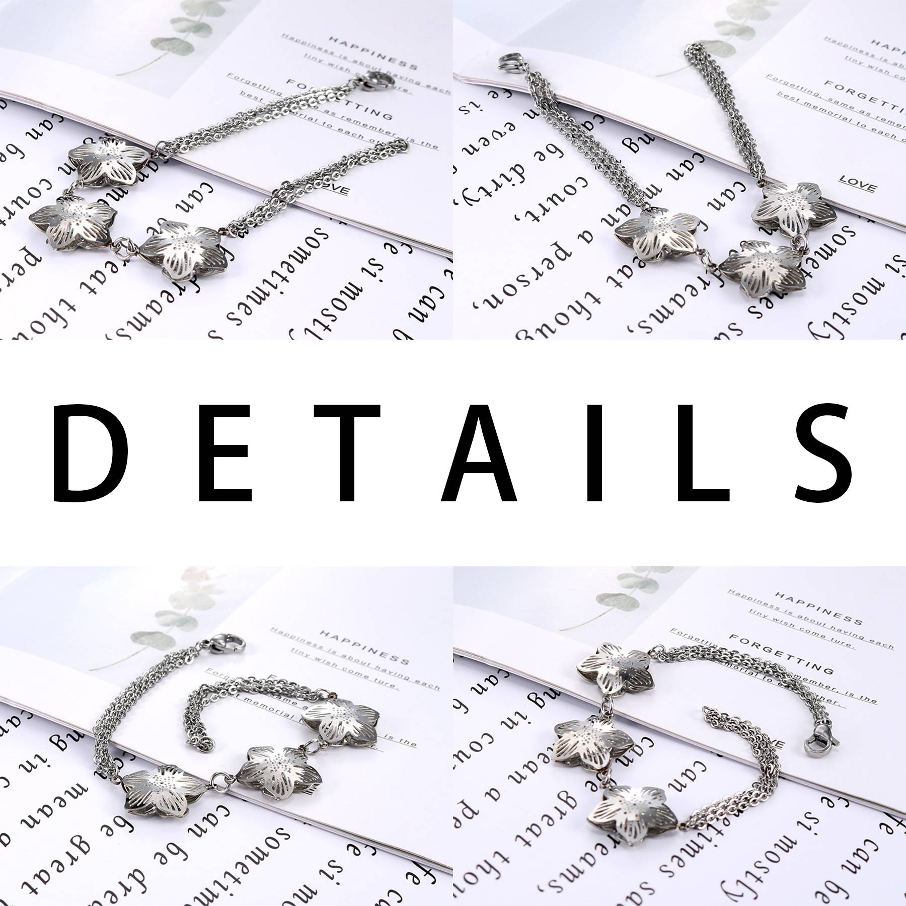 Alloy Snowflake titanium bracelet 4