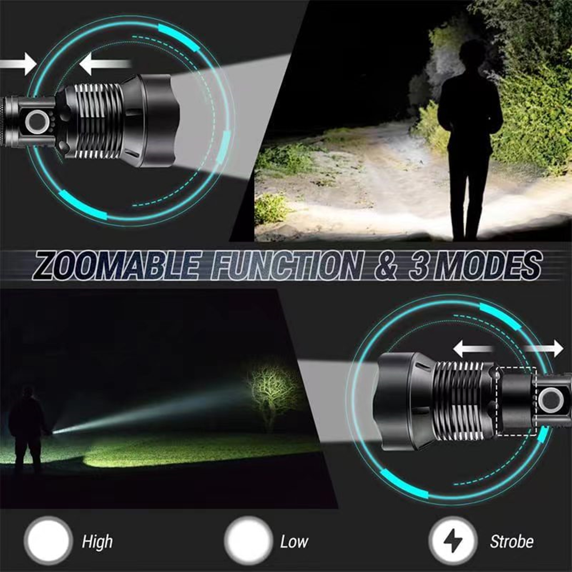 Super Bright Rechargeable LED Flashlight 2