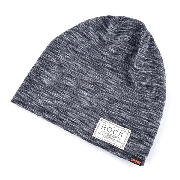 Rock Logo Hip Hop Beanie Cap with Velvet Lining for Men 6