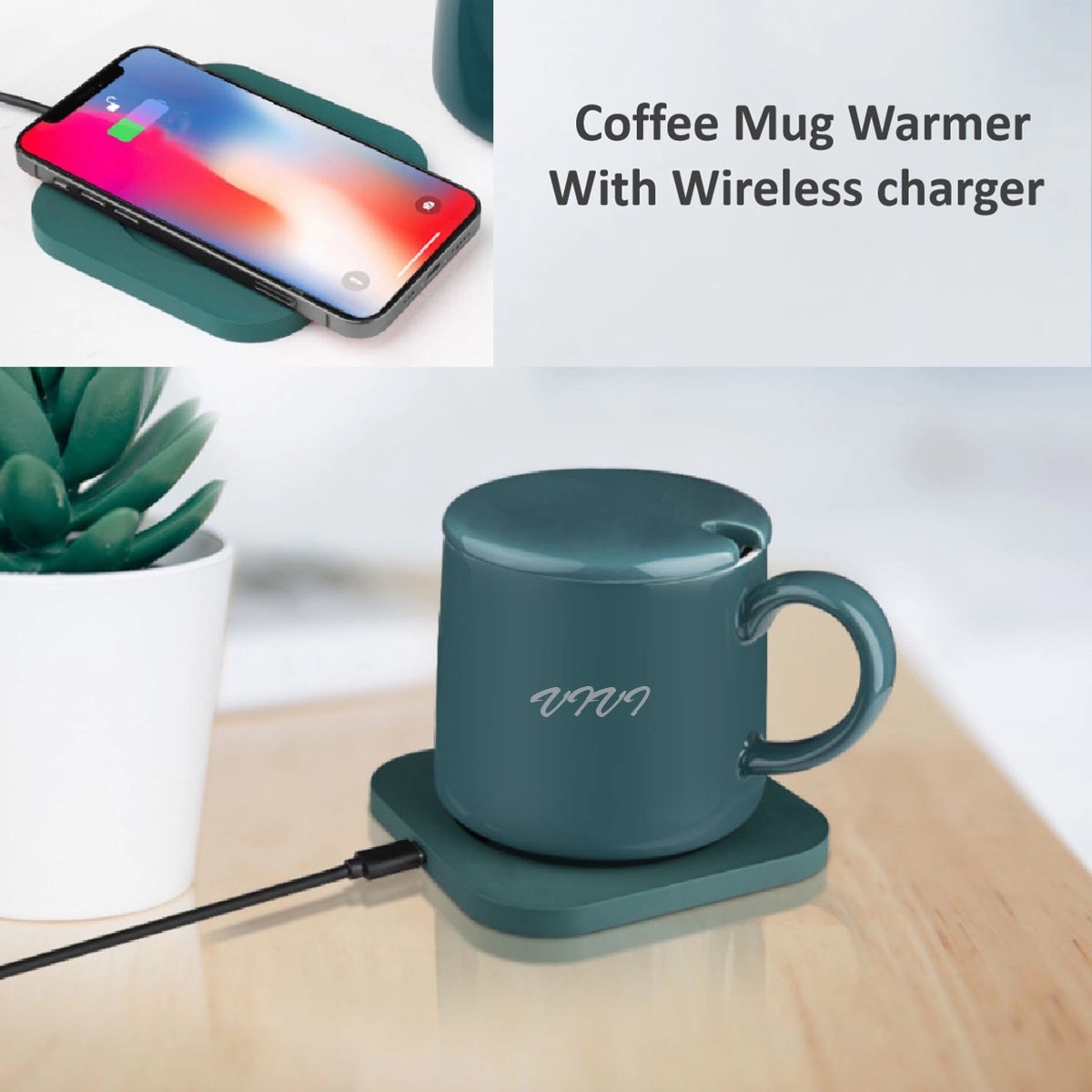 Coffee Mug Warmer With Wireless Charger For Desk 2
