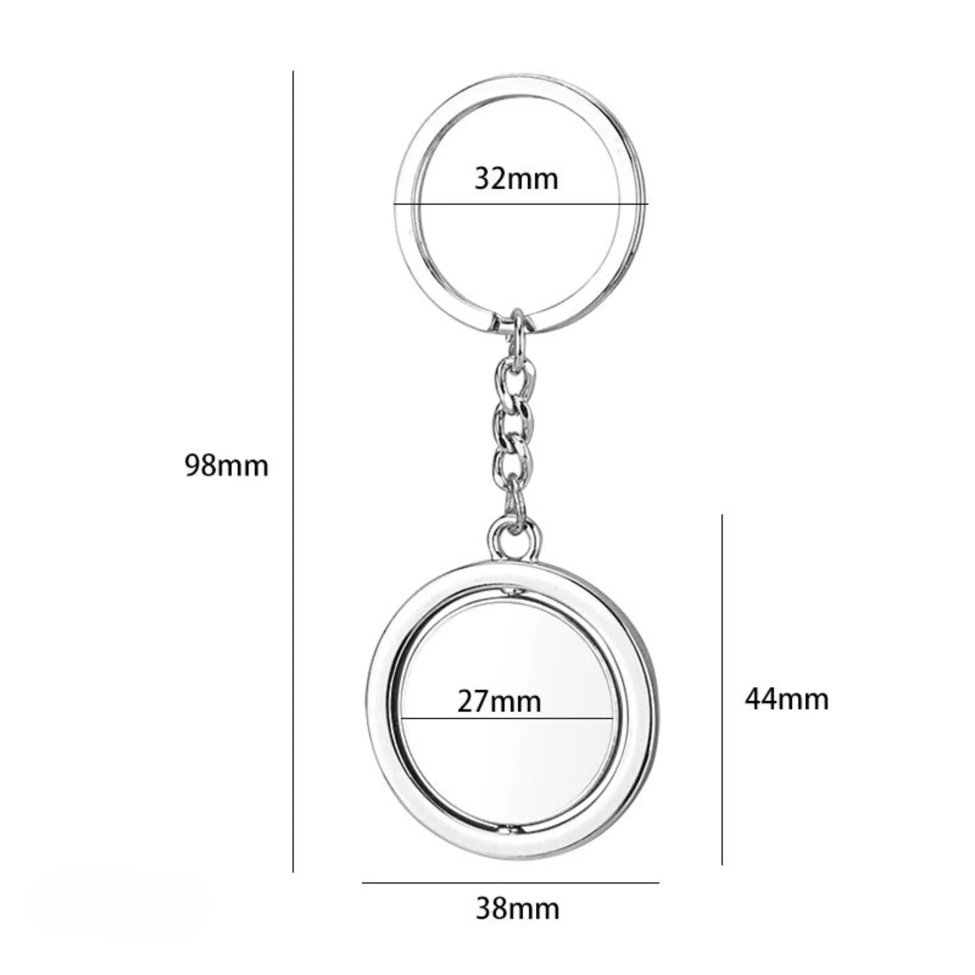 Metal Double-Sided Rotating Keychain 1