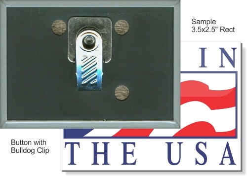 Bulldog Clip 3 1/2 Inch X 2 1/2 Inch Rectangular Button 1