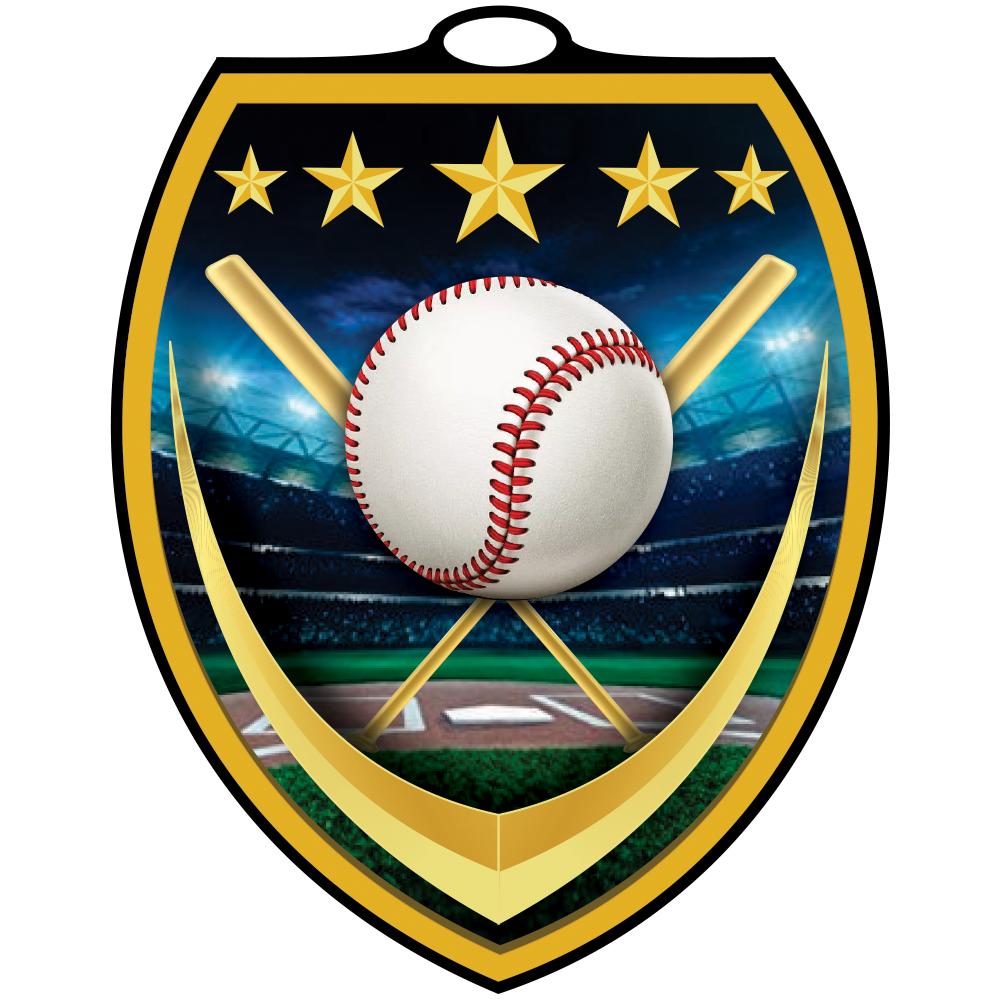 Baseball Vibraprint™ Shield Medallion (3")