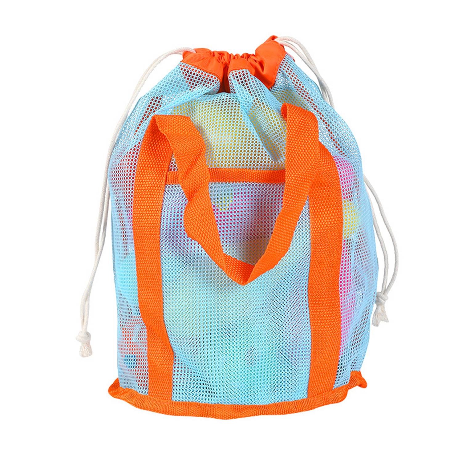 16L Polyester Mesh Beach Drawstring Bag 3