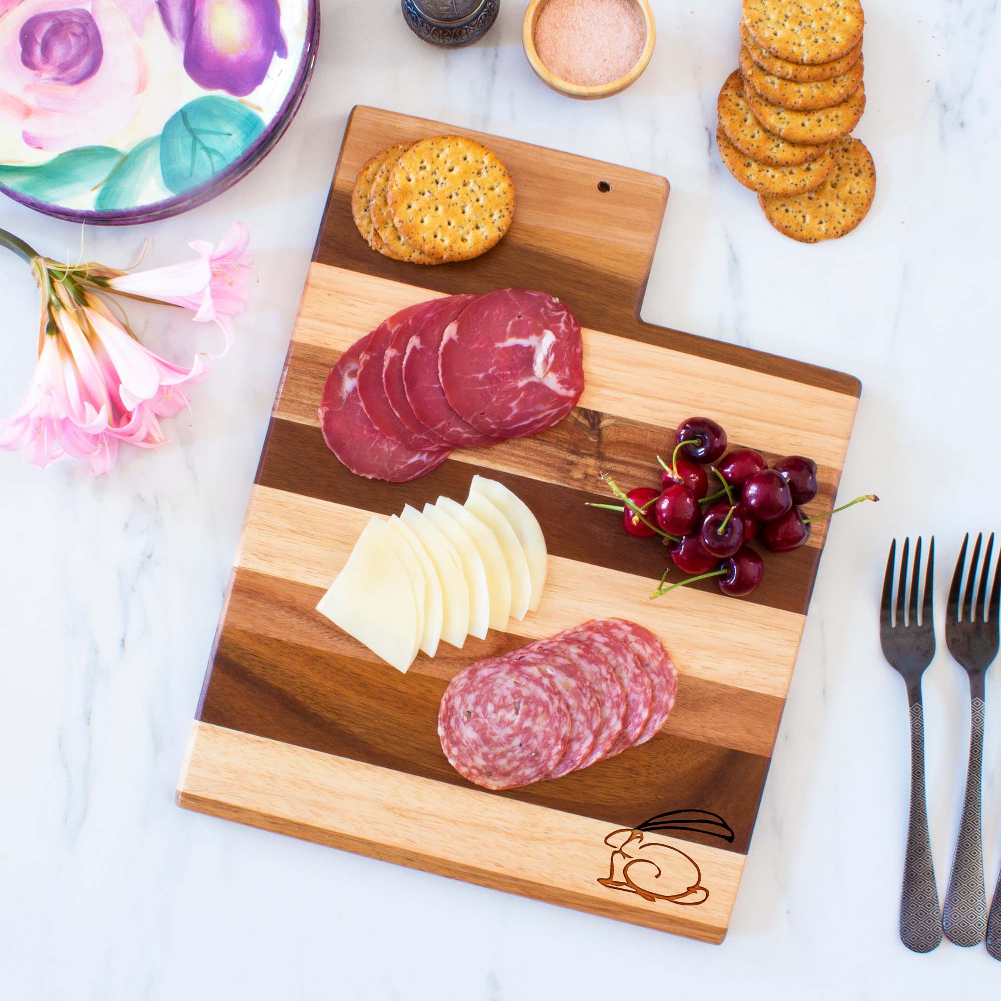 Rock & Branch® Shiplap Series Utah State Shaped Wood Serving and Cutting Board 3
