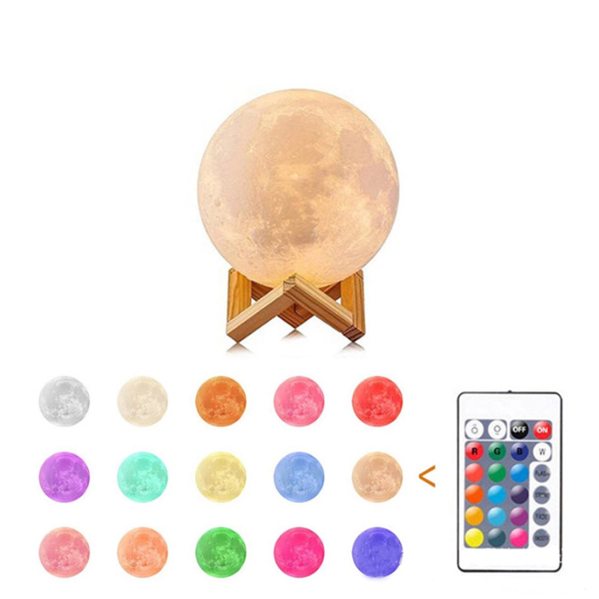 16 Colors LED Moon Light with Remote, Touch Control and USB 10
