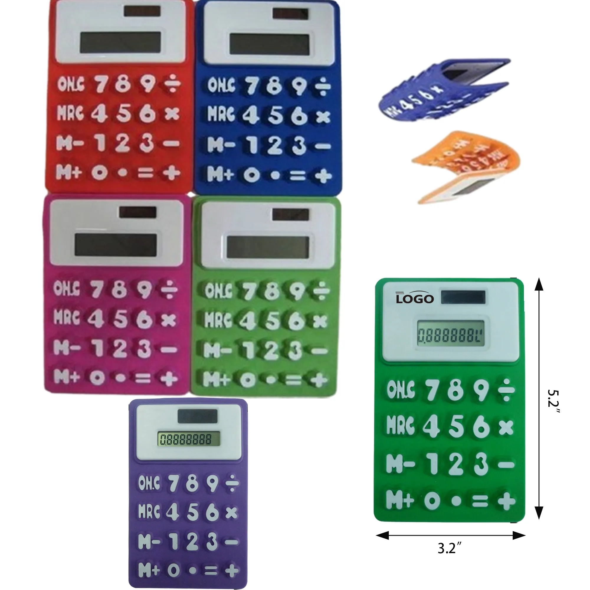 Portable Foldable Solar Silicone Calculator MOQ 50PCS 2