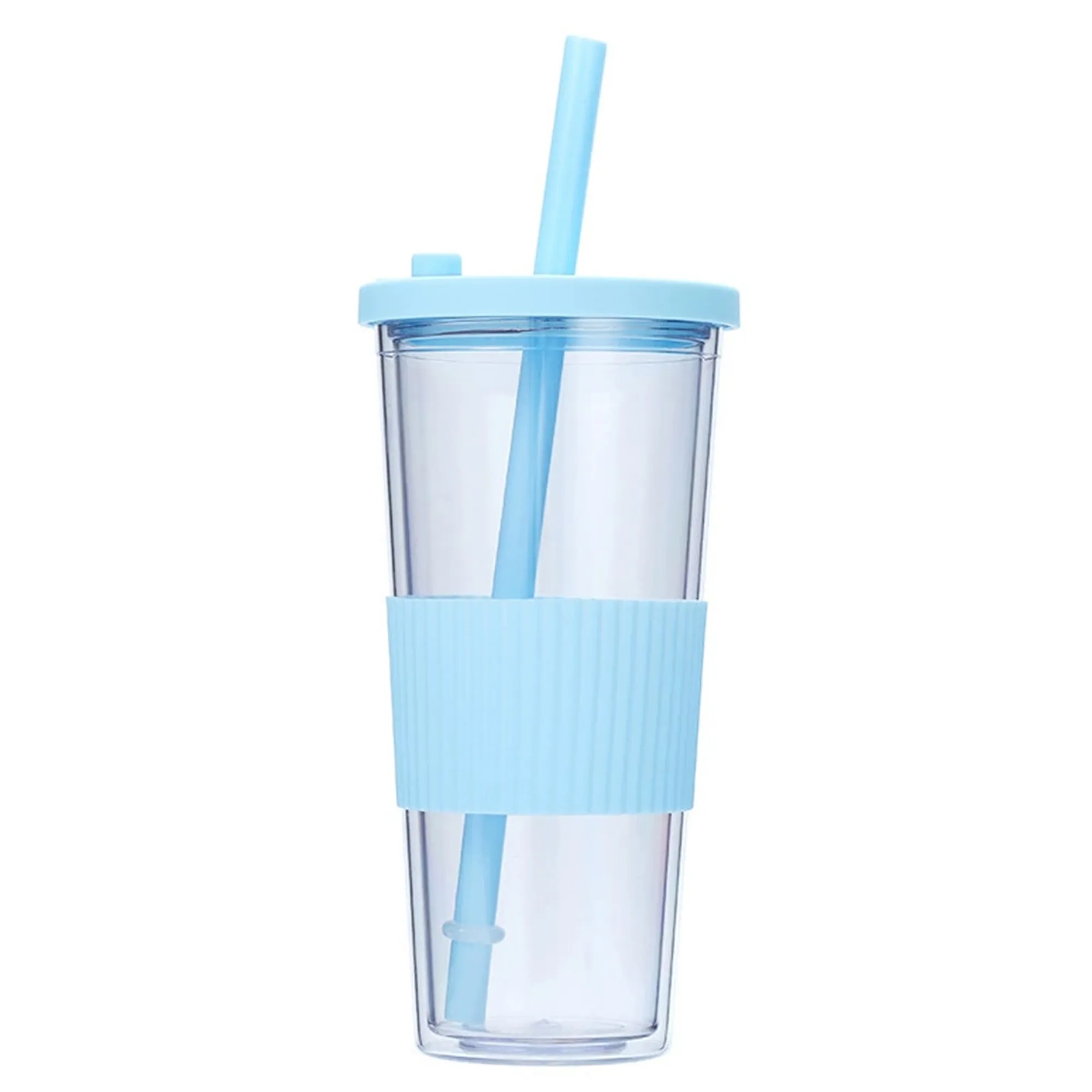 24oz Plastic Tumbler with Lid & Straw 12