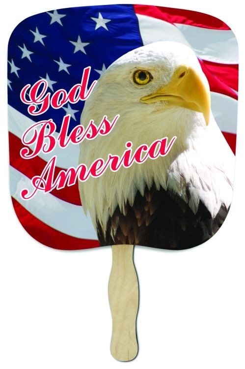 Patriotic Stock God Bless America Eagle Hand Held Fan