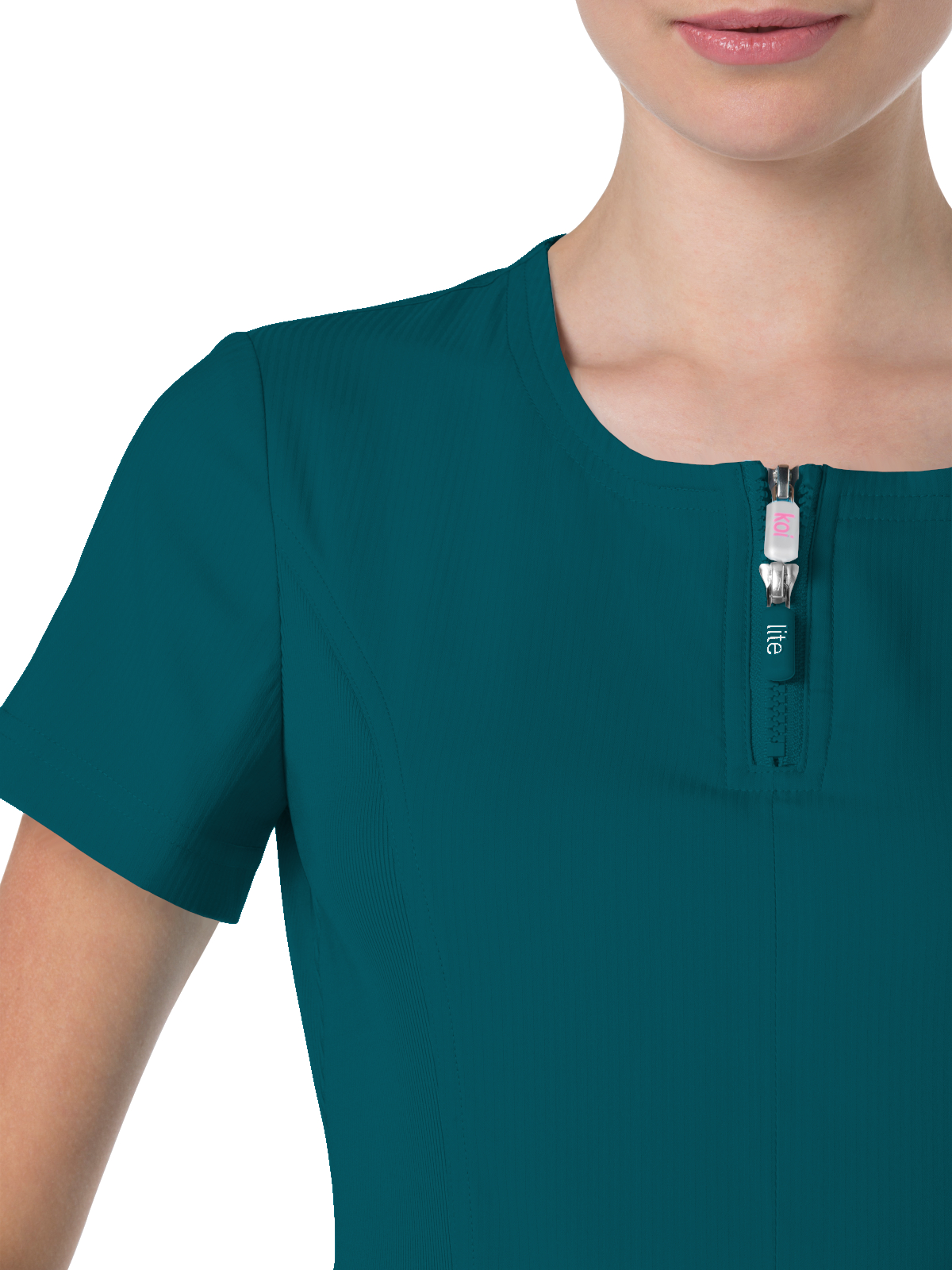koi - Lite - Women's Four-Pocket Zipper Neck Serenity Top 24