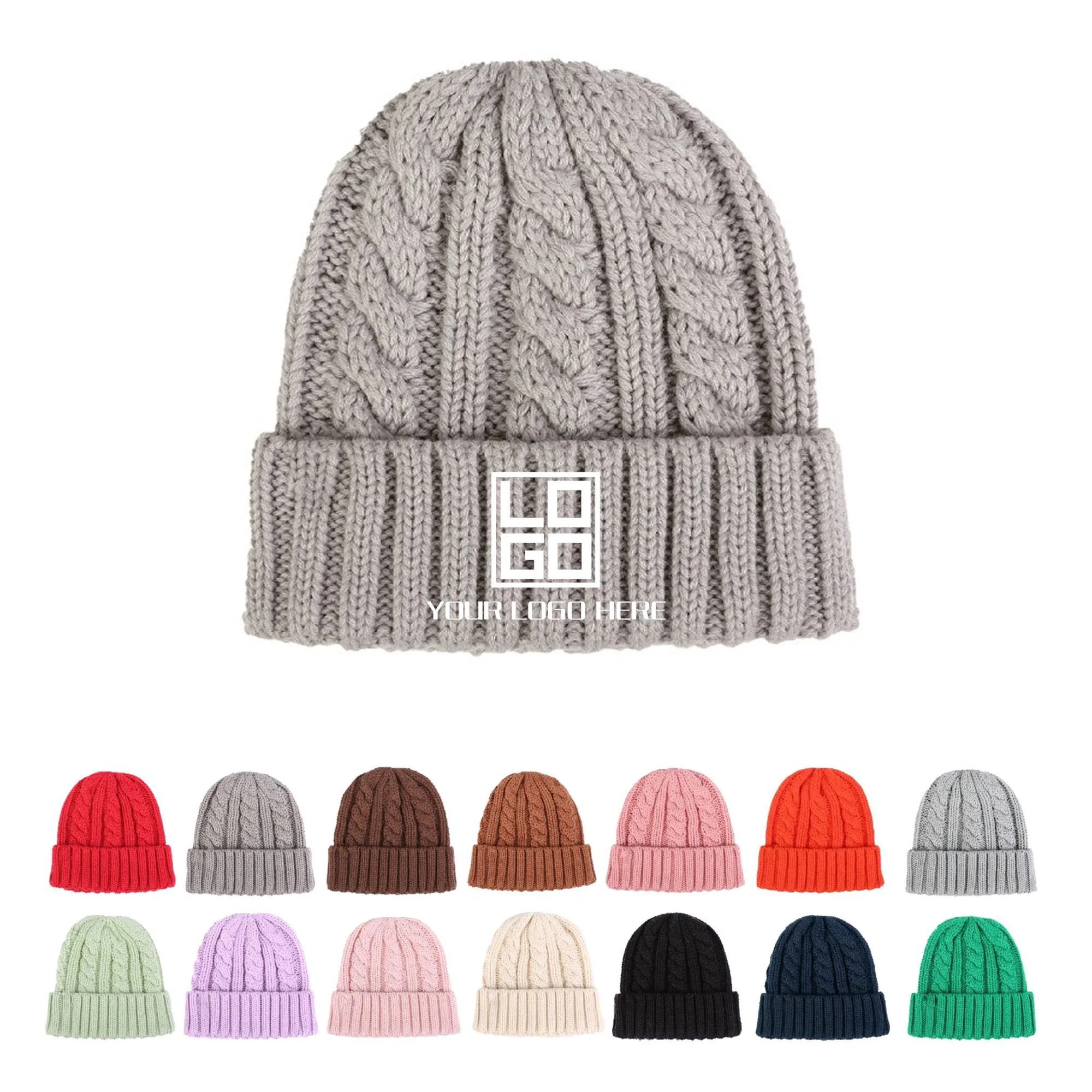 Winter Ribbed Brim Knitted Beanie
