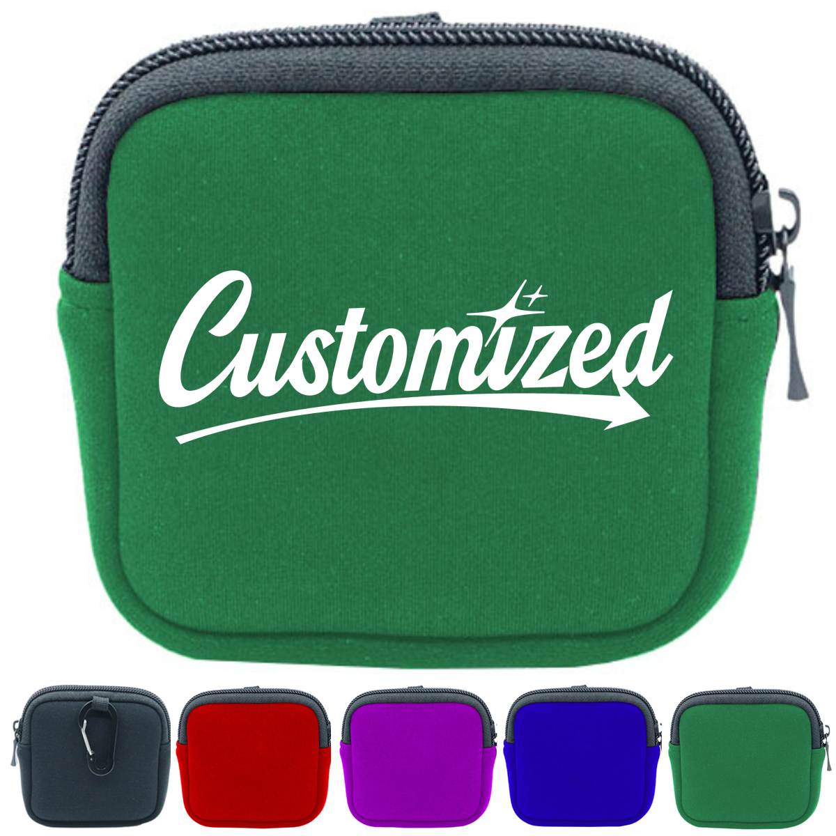 Neoprene Zipper Square Pouch for Earbuds and Accessories 3