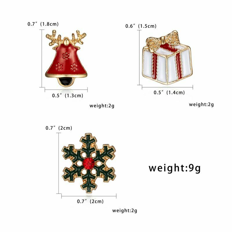 Cartoon Christmas Elk Tree Santa Claus Brooch Pin Collar Lap 2