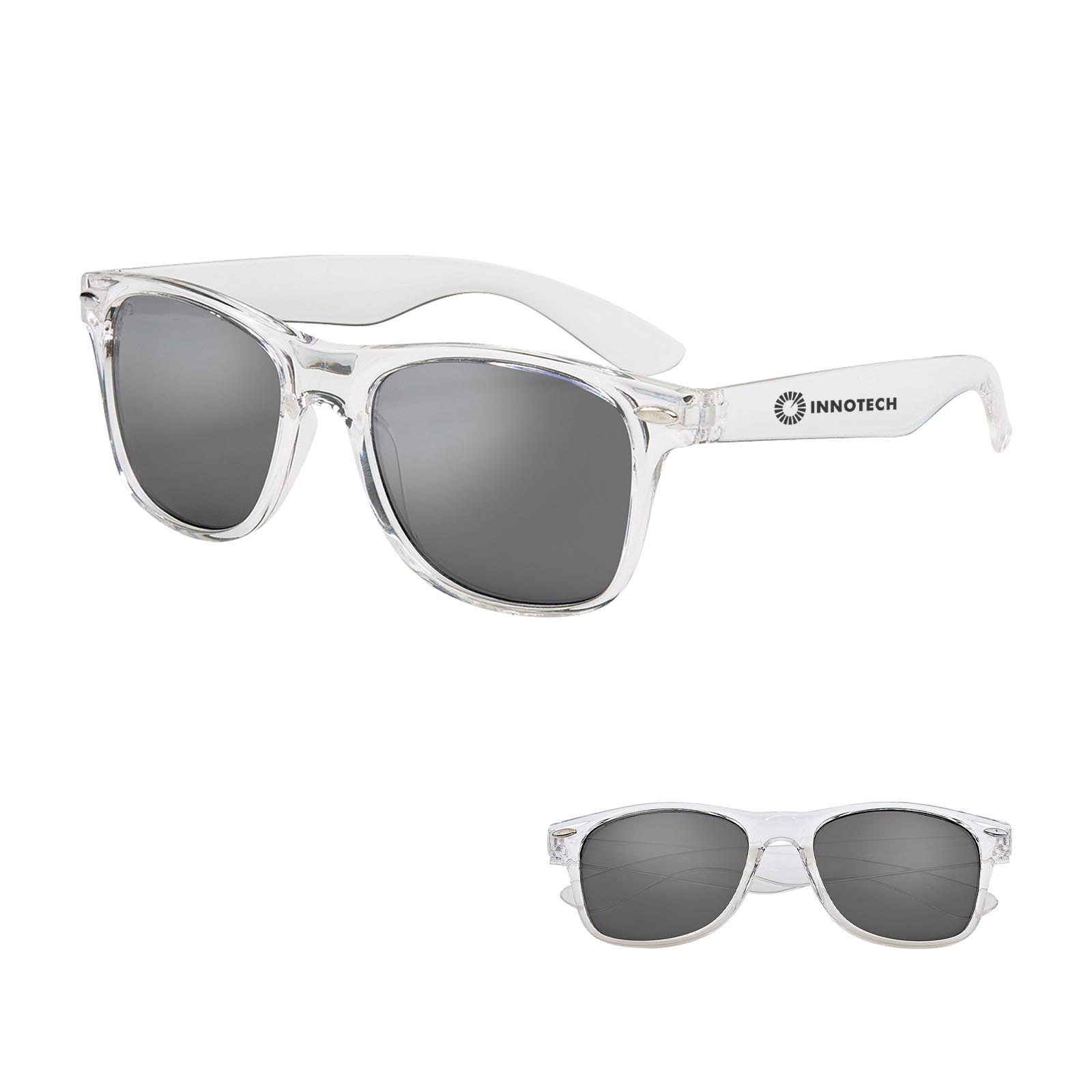 Mirrored Clear Frame Malibu Sunglasses 11