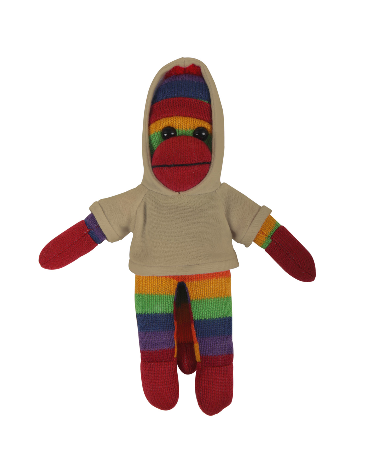soft plush Rainbow Sock Monkey with hoodie 2