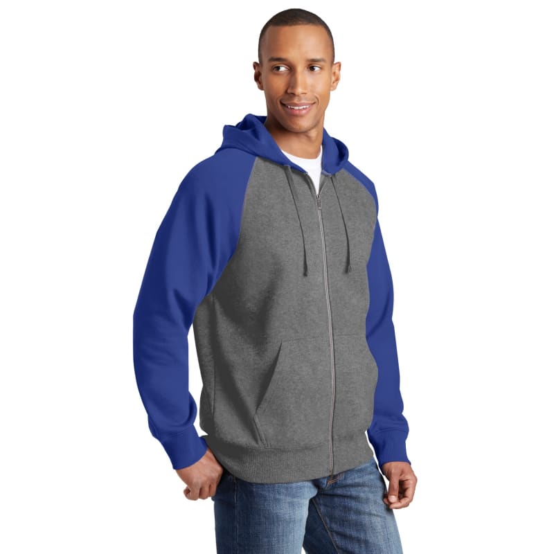 Sport-Tek Raglan Colorblock Full-Zip Hooded Fleece Jacket. 14