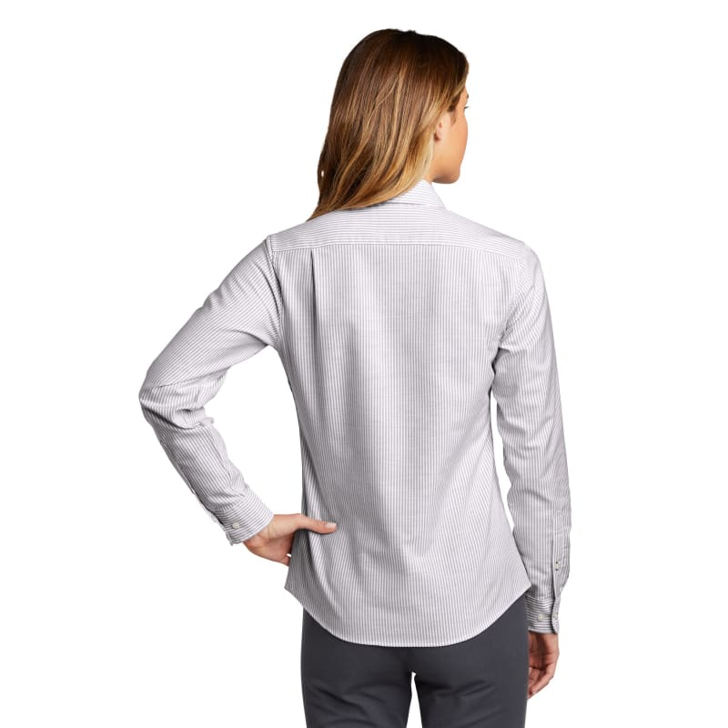 Port Authority Ladies SuperPro Oxford Stripe Shirt. 12