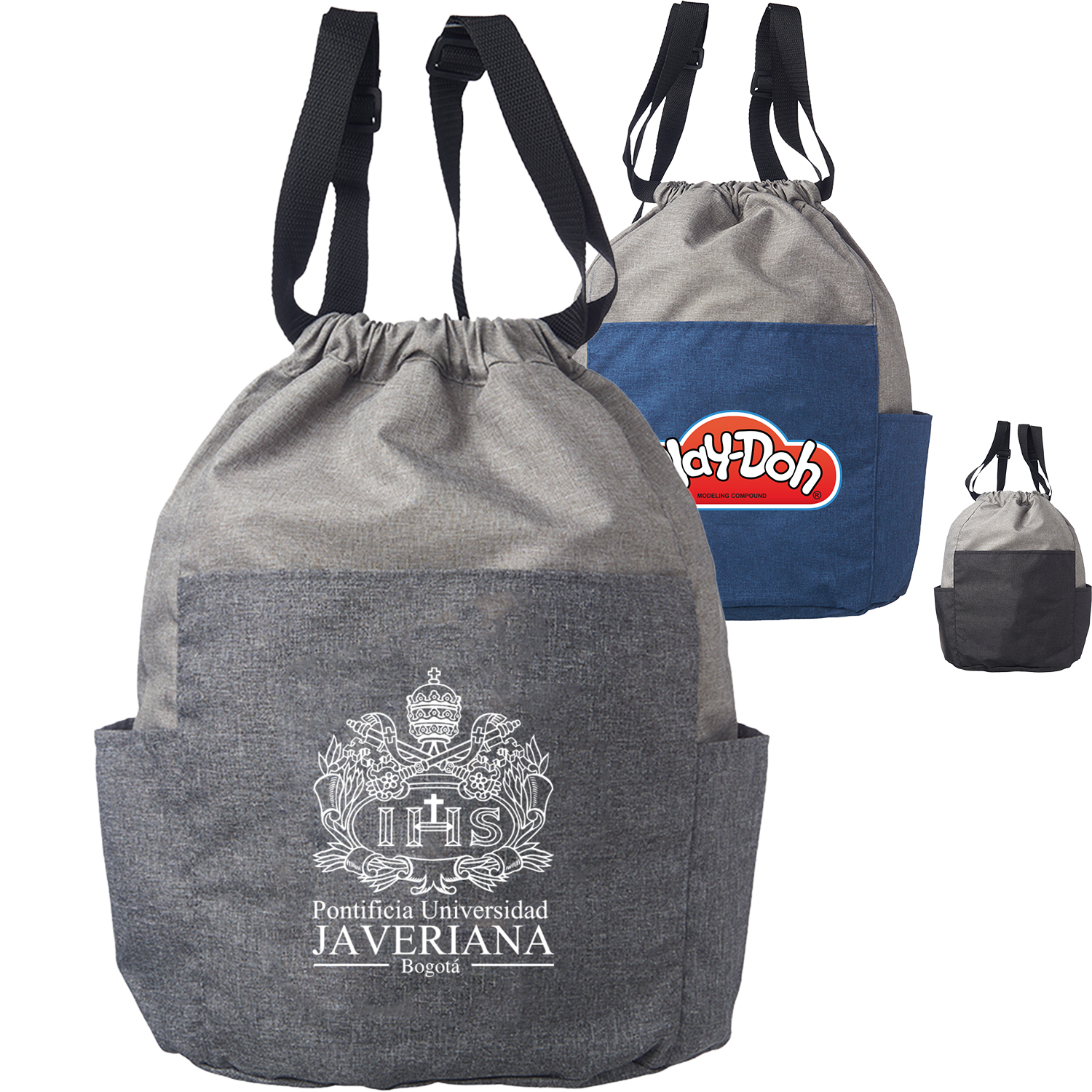 Two Side Pockets Drawstring Backpacks 2
