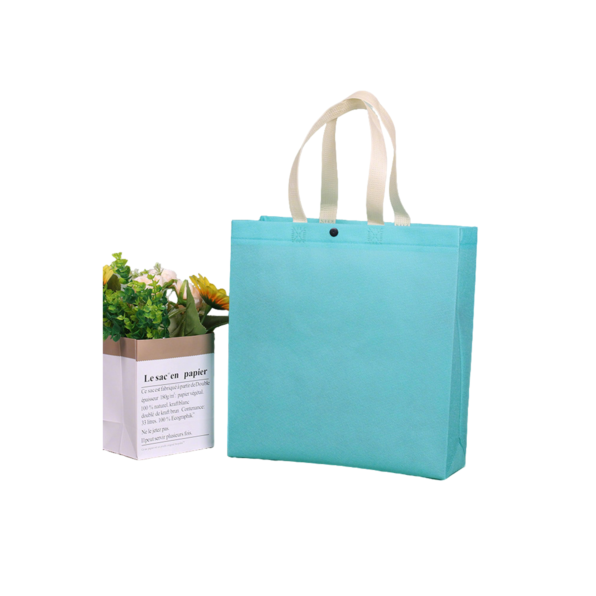 Nonwoven Fabric Tote With Concealed Closure 9 x 4 x 9.8" 3