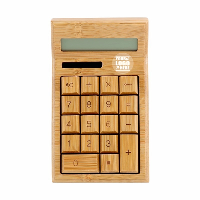 Natural Bamboo Wooden Solar Calculator 4