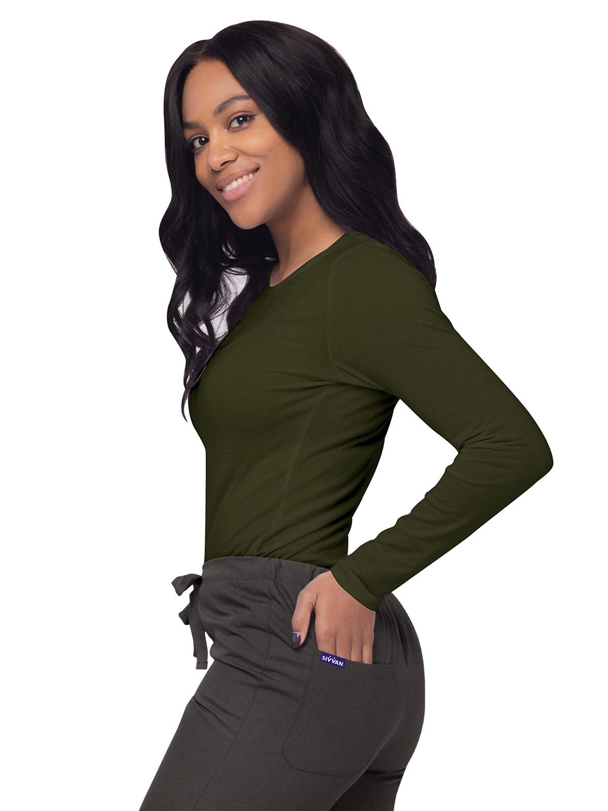 Adar - Sivvan - Women's Long Sleeve Underscrub Tee 117