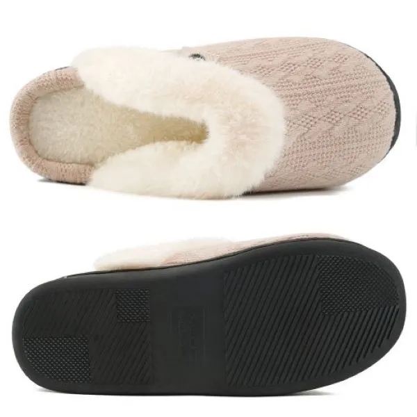 Ecetana Women's Warm Knit House Slippers with Memory Foam 7