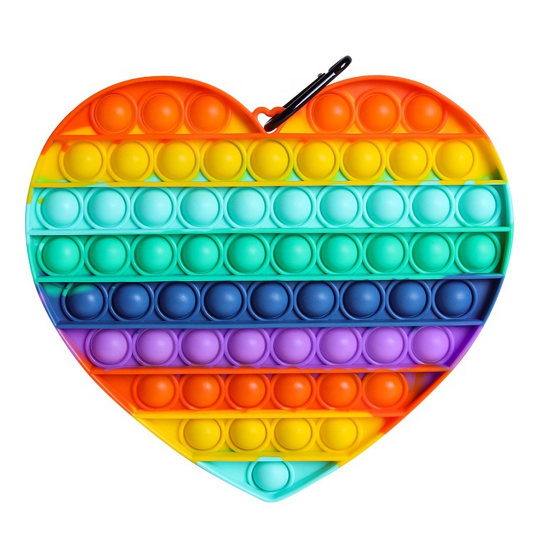 Heart Shape Rainbow Push Pop Bubble Fidget Toy 5
