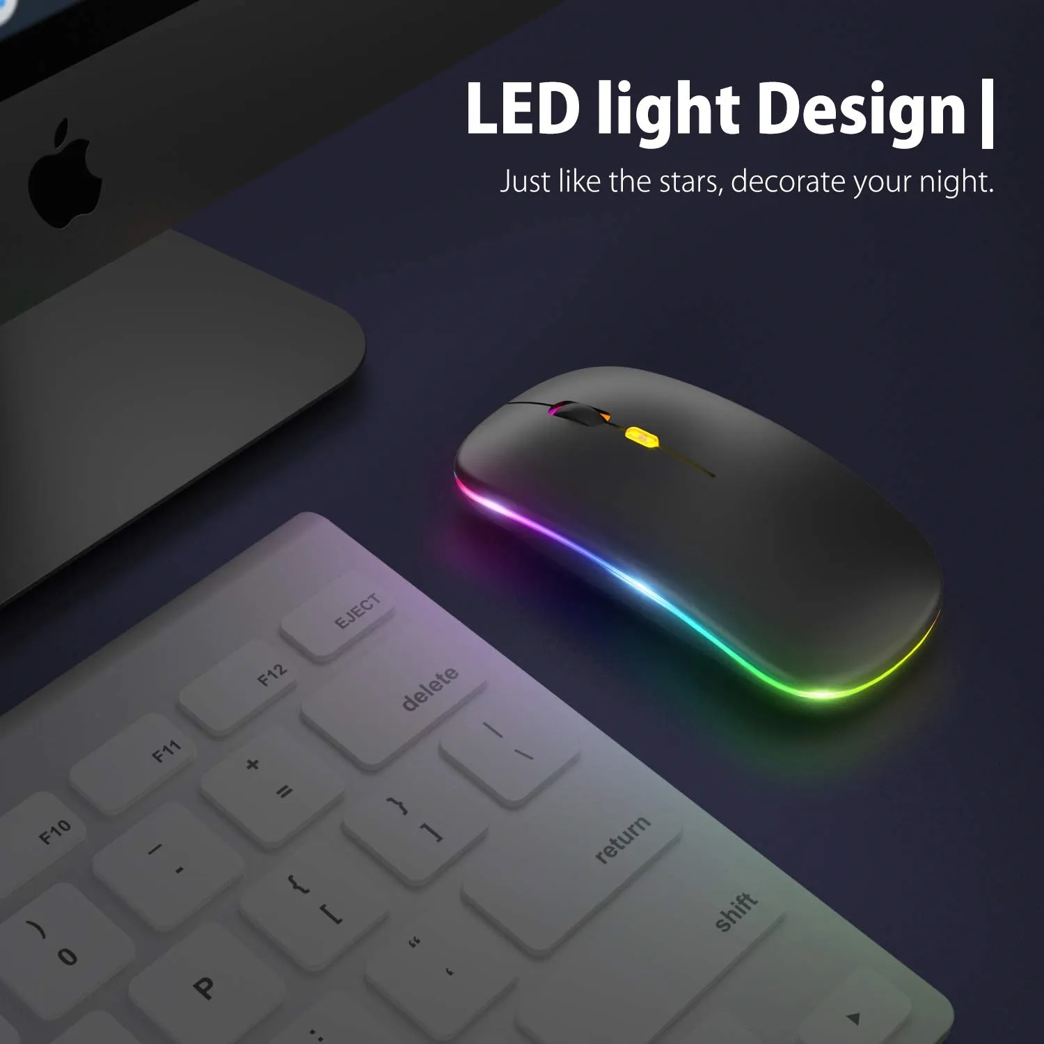 Slim LED Rechargeable Wireless Mouse with USB Receiver 6