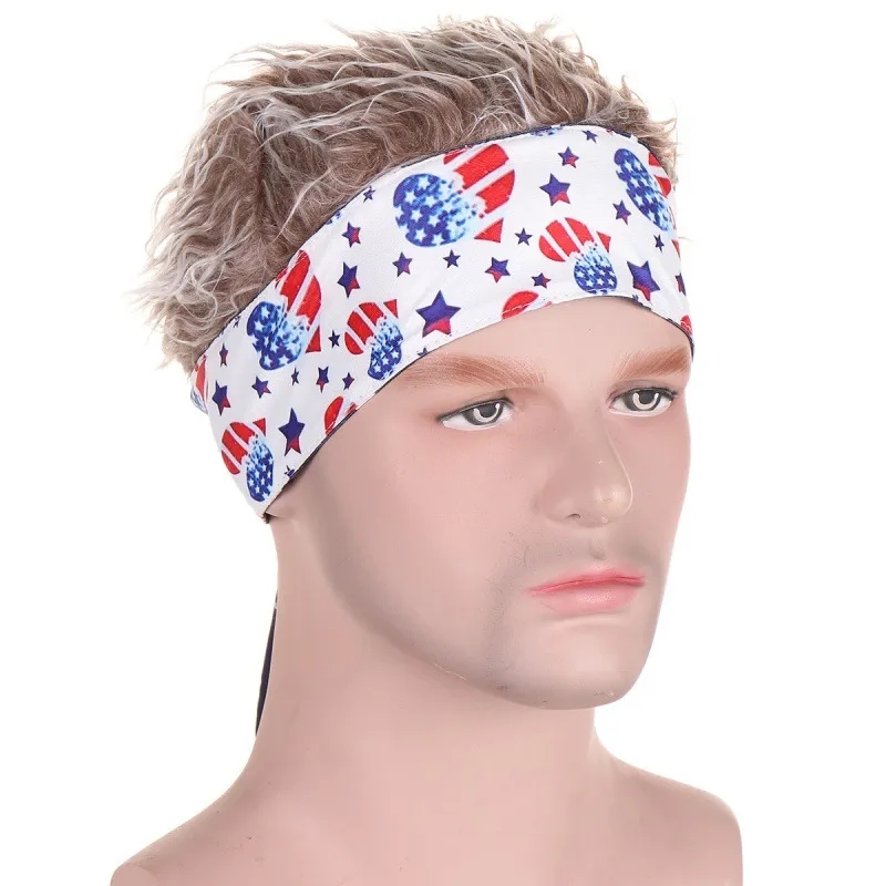 Polyester Sports Wigs & Headband Hat For Men 2