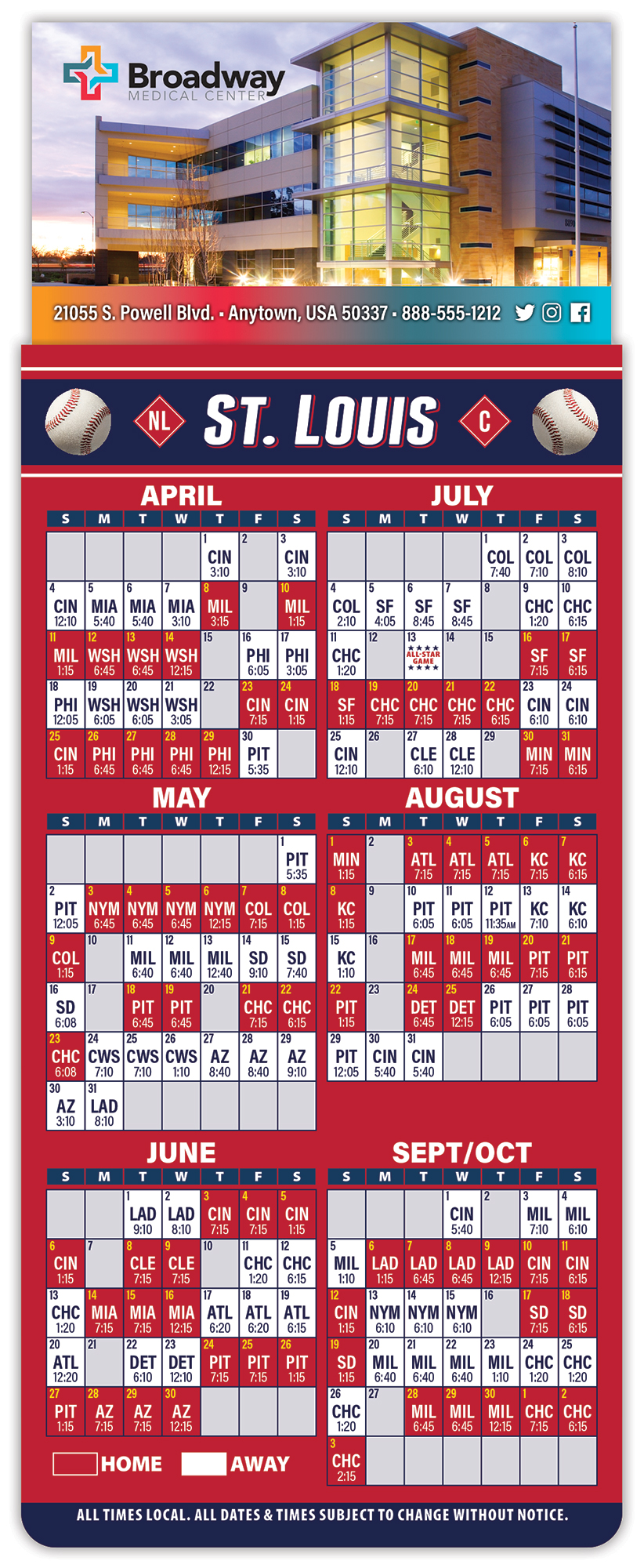 Magna-Card Business Card Magnet - Baseball Schedules (3.5 x 9) 1