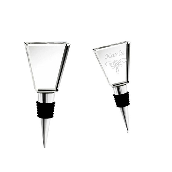 Trapezoid Shape Crystal Wine Stopper 1